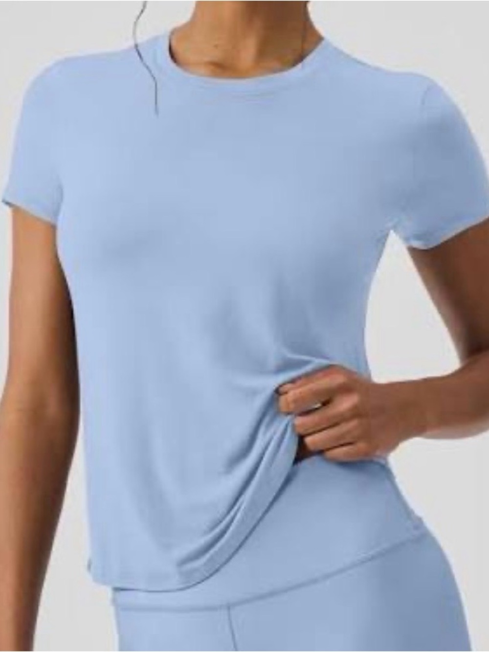 Aloyoga all day short sleeve - seashell blue